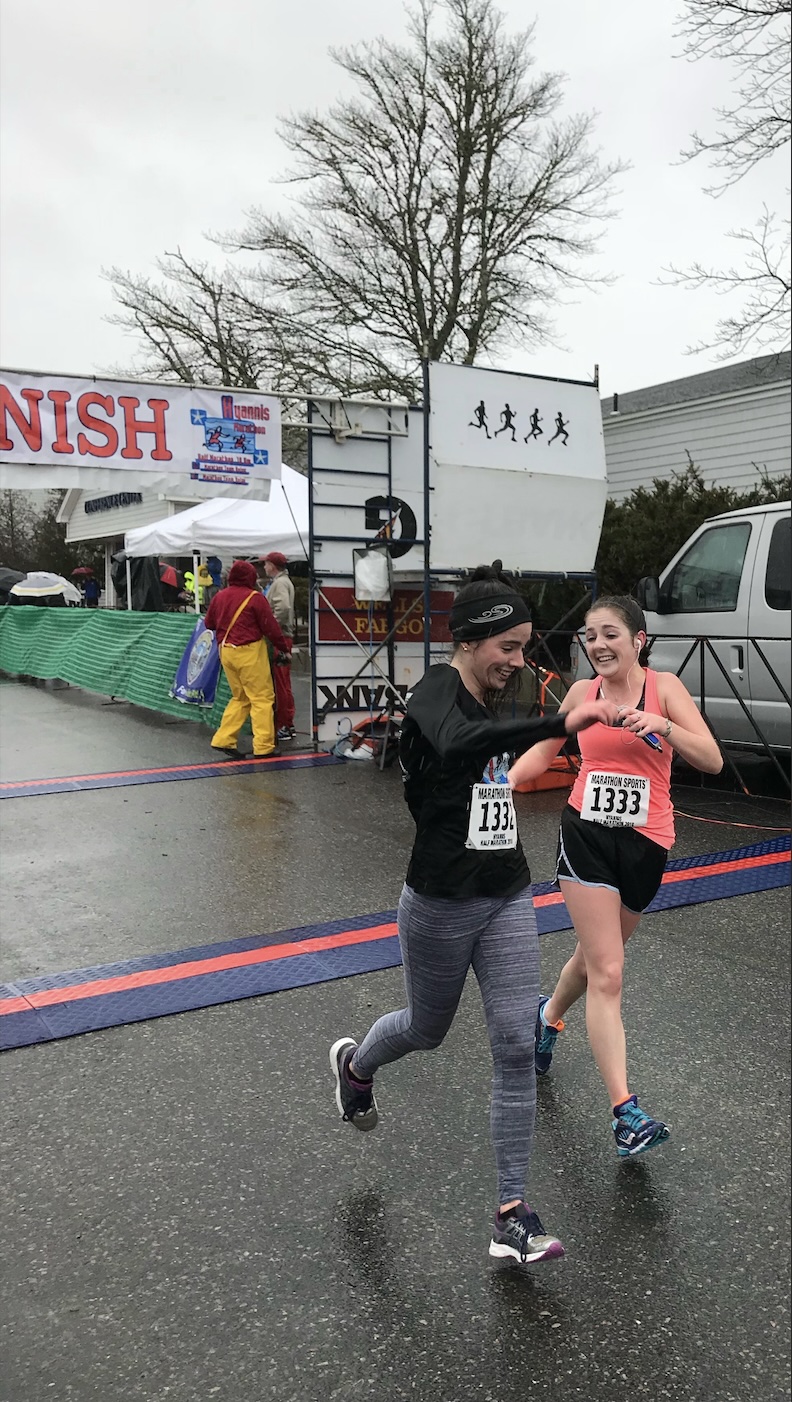 Women exercising together and catching up