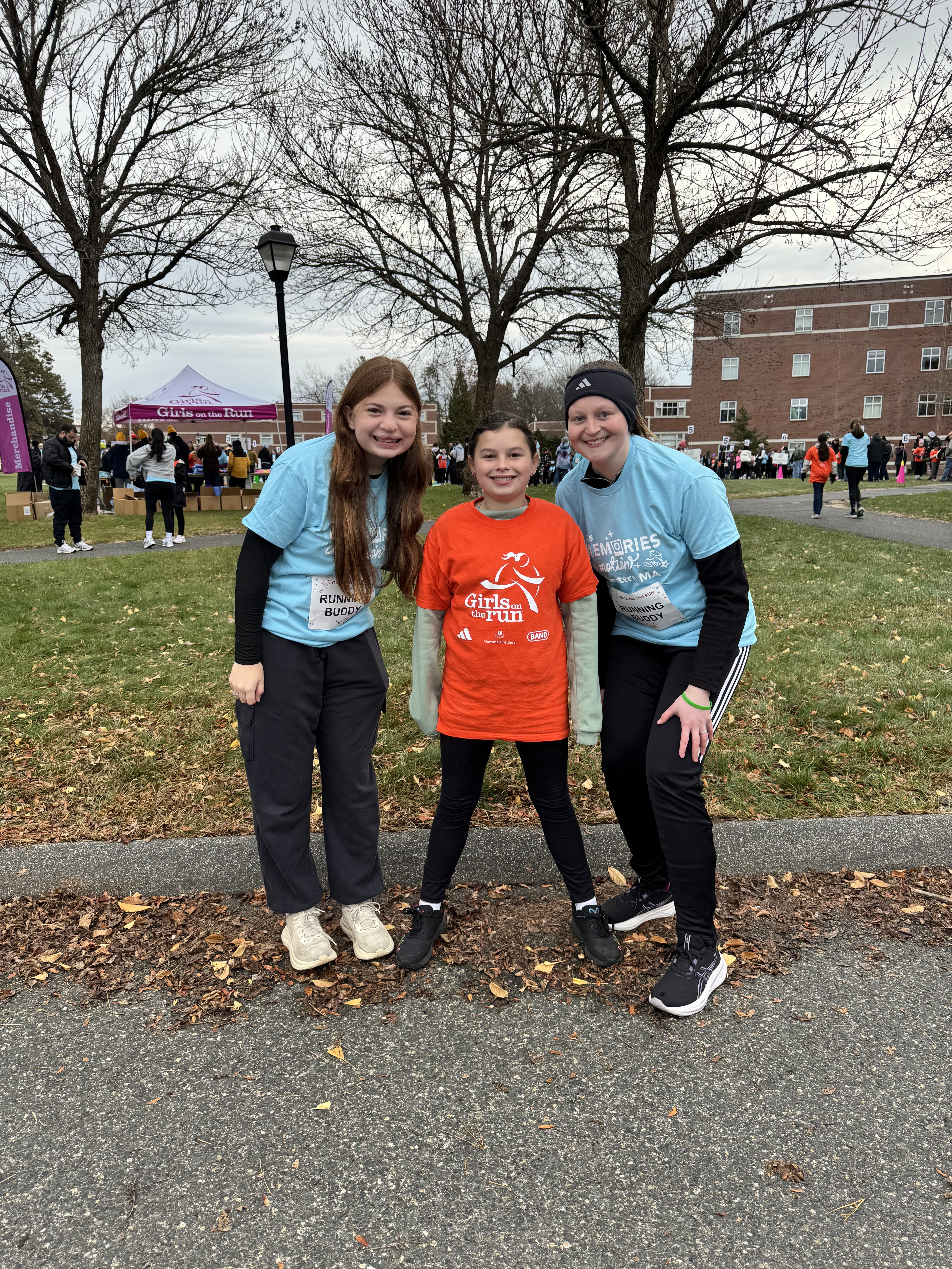 Women running side by side together